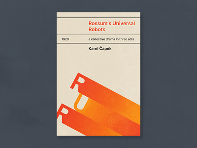 Rossum's Universal Robots book cover minimal robot typography vintage