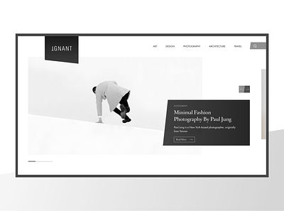 IGNANT Website landing page adobe xd black white branding daily ui dailyui landing page minimal minimalist ui web design website