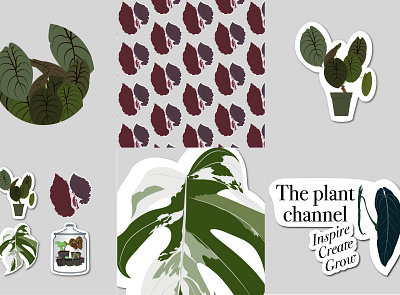 The plant channel merchandise branding design flat icon illustration illustrator logo minimal typography vector