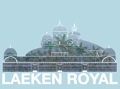 Laeken Royal art conservatory design flat glasshouse graphic design illustration illustrator minimal vector