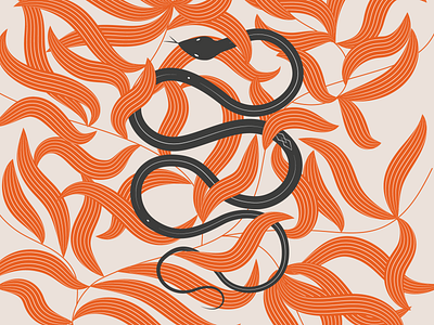 Alchemical snake art branding design flat graphic design illustration illustrator leaves minimal snake vector