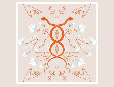Simple alchemical art branding design flat graphic design illustration illustrator minimal snake illustration snakes vector