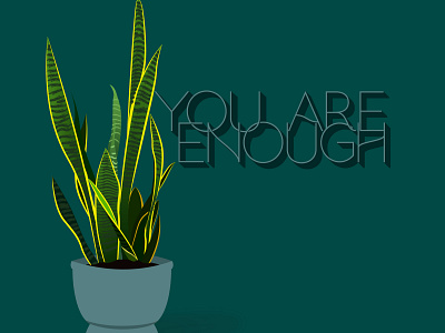 Enough branding design flat graphic design illustration illustrator minimal nature plants positivity self care snake plant vector