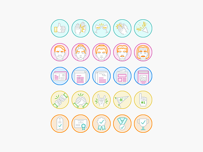 Achievement Badges achievement badge badges community hands icons illustration line icons science success