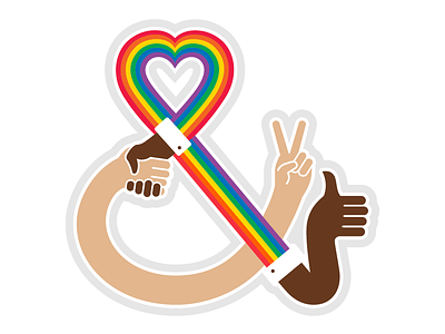 Weebly Pride Icon community handshake lgbt lgbtq love peace pride rainbow thumbs up