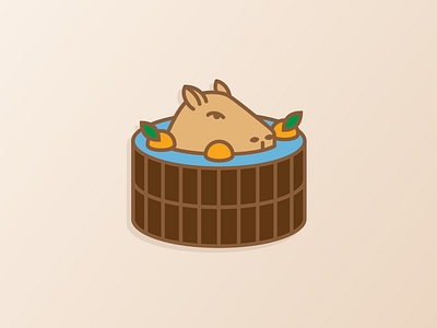 Capybara Onsen animal bath capy capybara citrus fruit onsen yuzu
