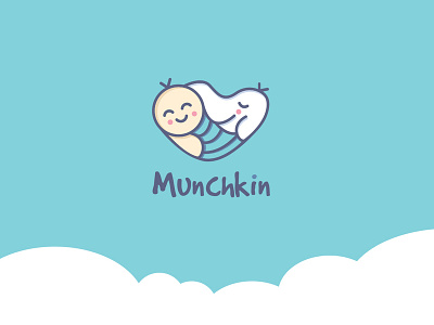 Munchkin - Logo design for kid's clothing brand blue branding cartoon character clothing brand cute design icon illustration kids logo