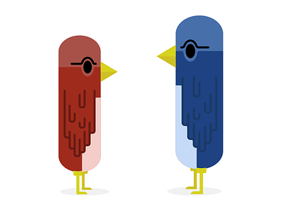 Birds (Chillin) WIP bird color illustration