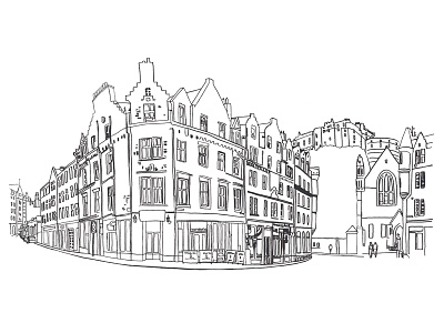 West Port, Grassmarket, Edinburgh architecture black and white city edinburgh grassmarket illustration