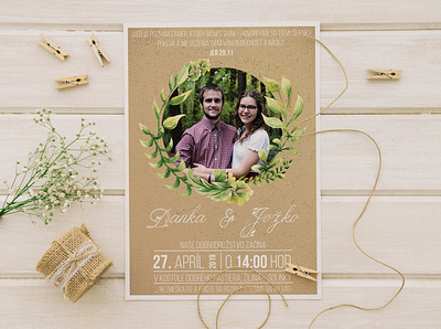WEDDING INVITATION | Danka & Jožko floral graphic design invitation typography vintage design wedding wedding card wedding invitation