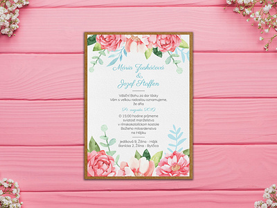 WEDDING INVITATION | Mária & Jozef floral graphic design illustration invitation typography vector watercolor wedding wedding card wedding invitation