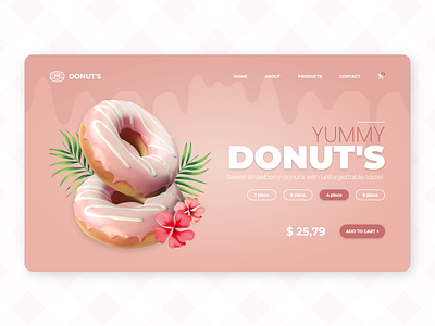 🍩 DONUT'S! - Concept Landign page 3d design color concept donuts ecommerce landingpage layout pink color simple design ui ux web website yummy