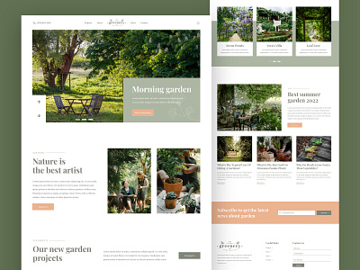 The Greenery | Gardening website concept 🪴 blog company website design exterior flower flower pots garden gardener gardening green homepage interface landing page plant plants tree trend ui ux web design