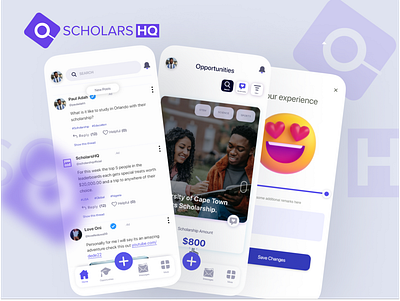 ScholarsHQ Mobile App Design 2022 app app design case study design minimalism mobile scholarships app ux