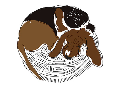 illustration of sleeping dog