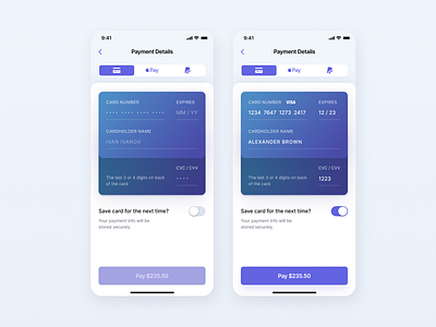 Daily UI - Payment details 002 bank card daily ui deilyui interface mobile design payment product design ux ui uxui
