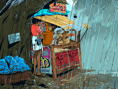 Rain/// design digital art illustration kerala procreate rain