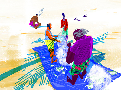 Fishermen alapuzha art design digital art digital illustration dribble fishermen fishing illustration photoshop