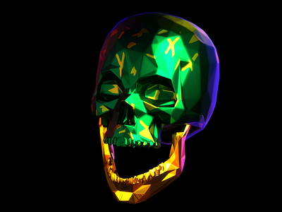 skull 3d art 3d artist abstract abstract art animation app design gradient graphic design illustration laugh lights logo mobile motion graphics polygon skull texture vector web