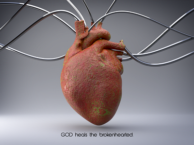 God heals 3d 3dart blender3d clean goodvibes heart motiondesign text typography ui uiux uxdesign wallpaper