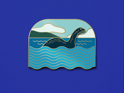 Nessie Sliding Enamel Pin creature cryptid desjgn enamel pin for sale illustration loch ness monster monster nessie product