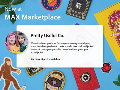 We're in the Adobe MAX marketplace! adobe max design for sale goods illustration