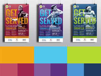 US Indoor Tournament 2014 color palette design poster sport tennis