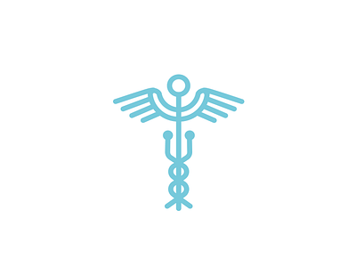 Caduceus icon illustration line medical single width