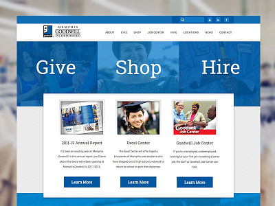 Goodwill Memphis Homepage blue charity goodwill homepage memphis nonprofit