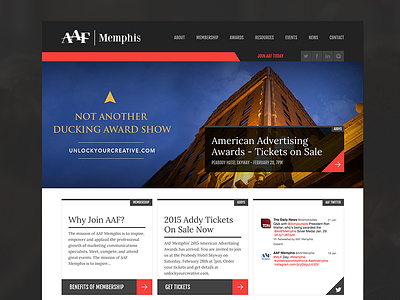AAF Memphis Website aaf event grid homepage website