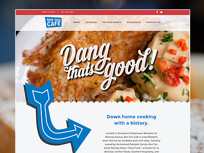 Bon Ton Cafe design homepage illustration lettering website