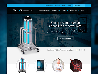 Tru-D SmartUVC Website clean device homepage hospital medical science uv light website