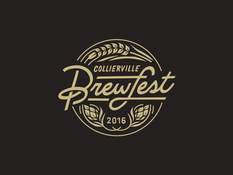 Brewfest! badge beer festival hops logo wheat wip
