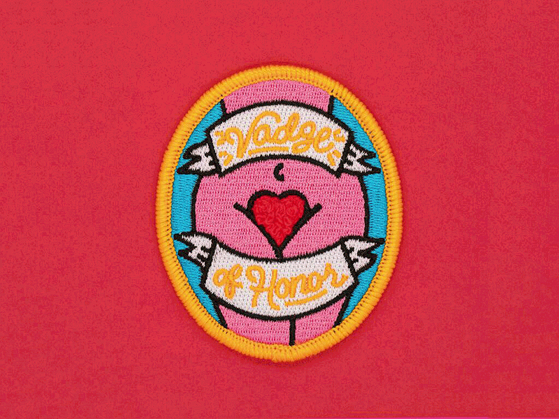 Vadge of Honor patch design embroidered patch feminism funny girls rule illustration patch patchgame vadge women