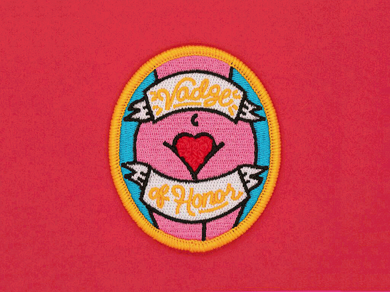 Vadge of Honor patch feminism girls rule patchgame funny embroidered patch patch women vadge illustration design