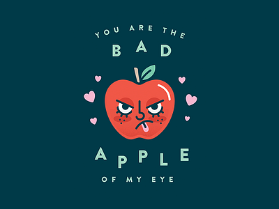 Bad Apple apple bad apple card cute heart illustration love valentine