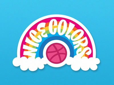 "Nice Colors" colors dribbble illustration palette rainbow sticker typography what font is that wow