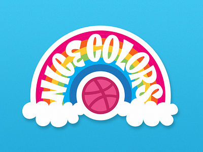 "Nice Colors" colors dribbble illustration palette rainbow sticker typography what font is that wow