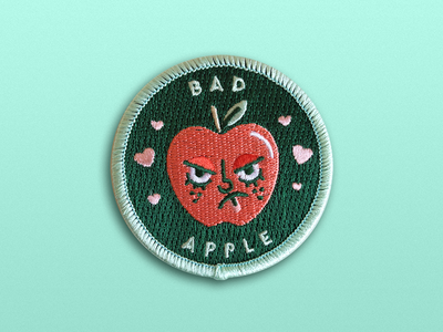 Bad Apple Patch apple cute flair fruit illustration patch patchgame product