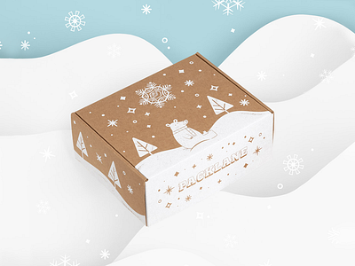 Say it ain't snow bear box cute illustration packaging packlane polar bear snow snowflake white ink