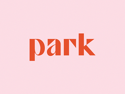 Park brand design letter lettering logo park pointy serif word