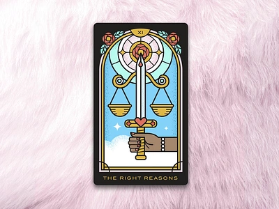 Right Reasons Tarot 2: The Right Reasons design illustration justice monoline tarot tarot card the bachelor