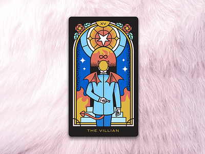 The Villain card design design devil illustration monoline tarot tarot card the bachelor the right reasons