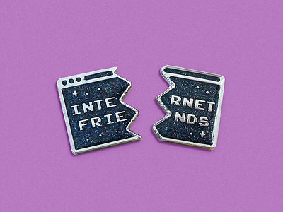 Internet Friends Pin Set browser enamel pin flair glitch internet monoline pin swag vaporwave