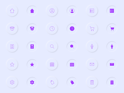 Icons Set with Neumorphism art color flat flat design gradient icon design icon pack icon set icons icons pack line neomorphic neomorphism new concept pack selected simple ui ui ux design web