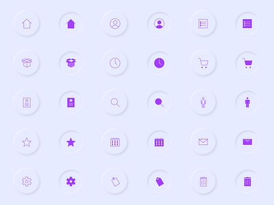 Icons Set with Neumorphism