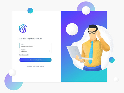 Login Page Exploration flat flat design gradient gradient design grain illustation interface log in login login design login page sign design sign in sign in form simple ui ux ux ui web