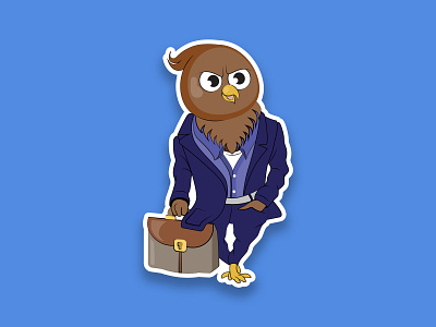 Business Bird adobe adobe illustrator adobe photoshop cc art bird brief bag briefcase business color draw drawing eagle flat illustration owl simple sticker style stylish suit ui illustration