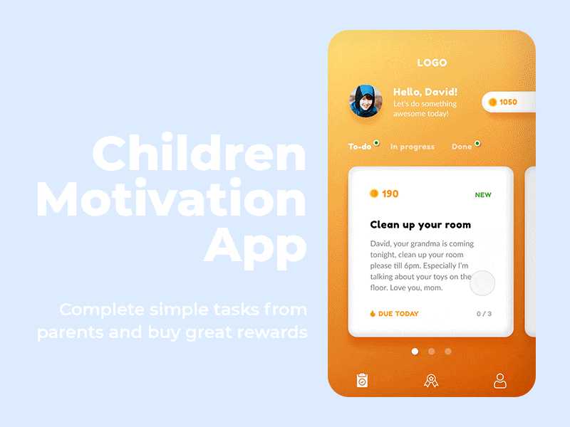 Children Motivation App animation app children gamification motivation parents product design rewards tasks to do ui ux