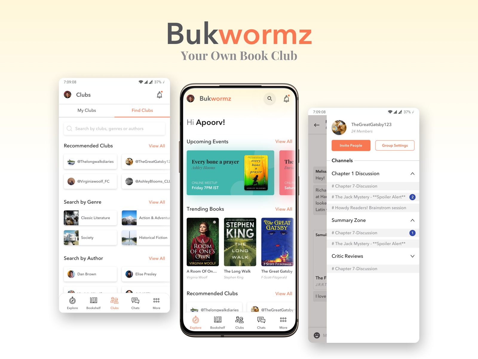 Book Club App Bukwormz by Apoorv Arora on Dribbble